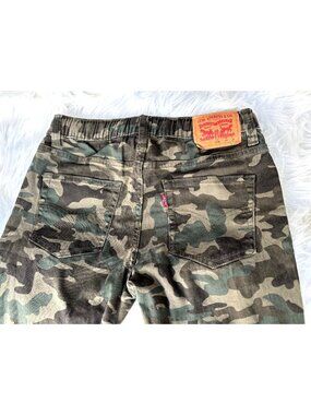 Levis Kids Camo Jogger Pants Size 14 Adjustable Waist Stretch Cuffed Ankles